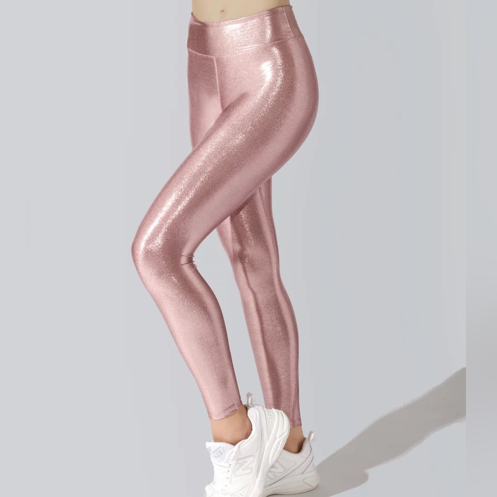 Heroine Sport Marvel Legging Rose Gold Pink Metallic iridescent extra small XS